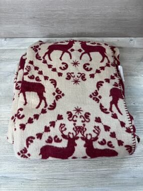 Pad Concept Red Stag Deer Beige Oversized Throw Blanket Reversible World Travelo